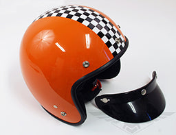 Helm open gezicht, Oranje geblokt - XL