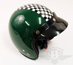 Helm open gezicht, Groen geblokt - XL